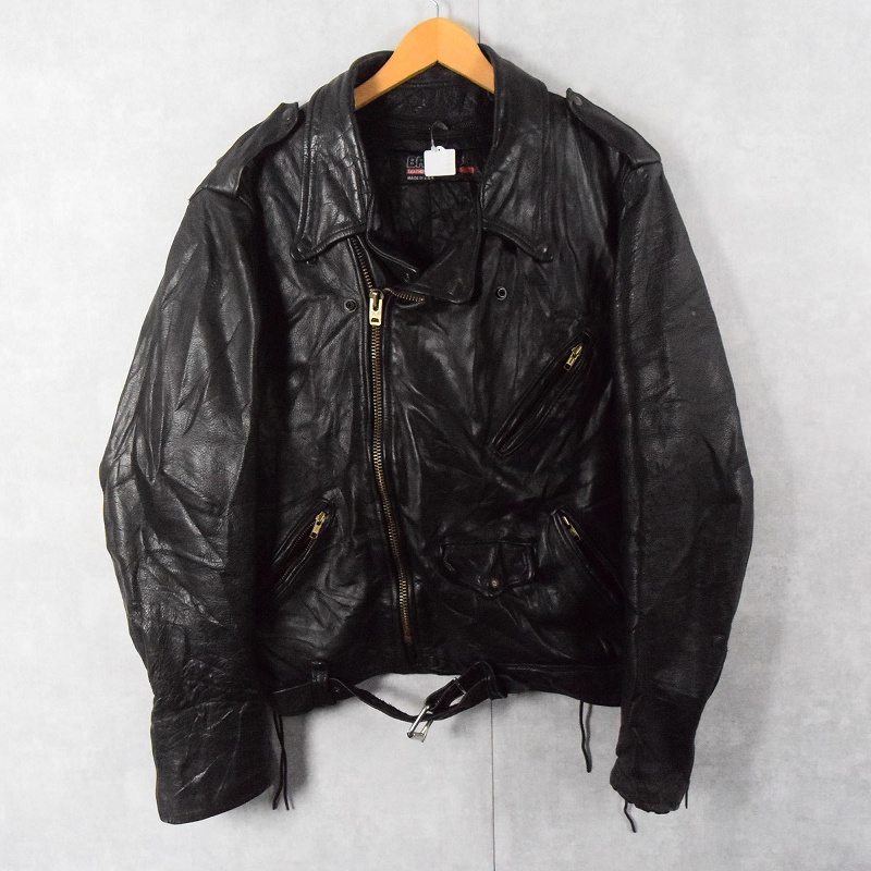 70s 80s 70年代 80年代 レザージャケット 黒 ブラック アメリカ製