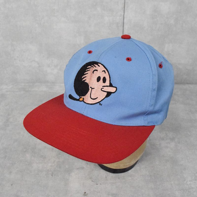 90年代 90s ポパイ オリーブオイル アニメ 2トーン 赤 レッド 水色