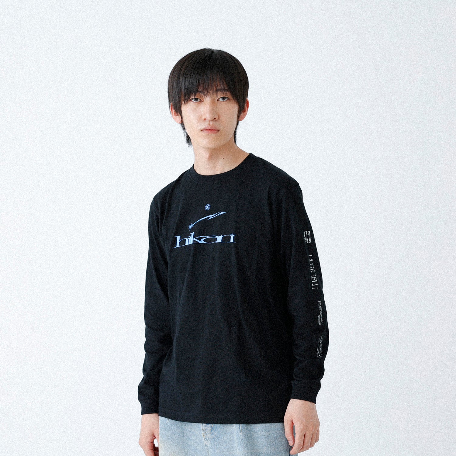 DUSTCELL】「光」グラフィックロングスリーブTシャツ／BLACK／DUSTCELL