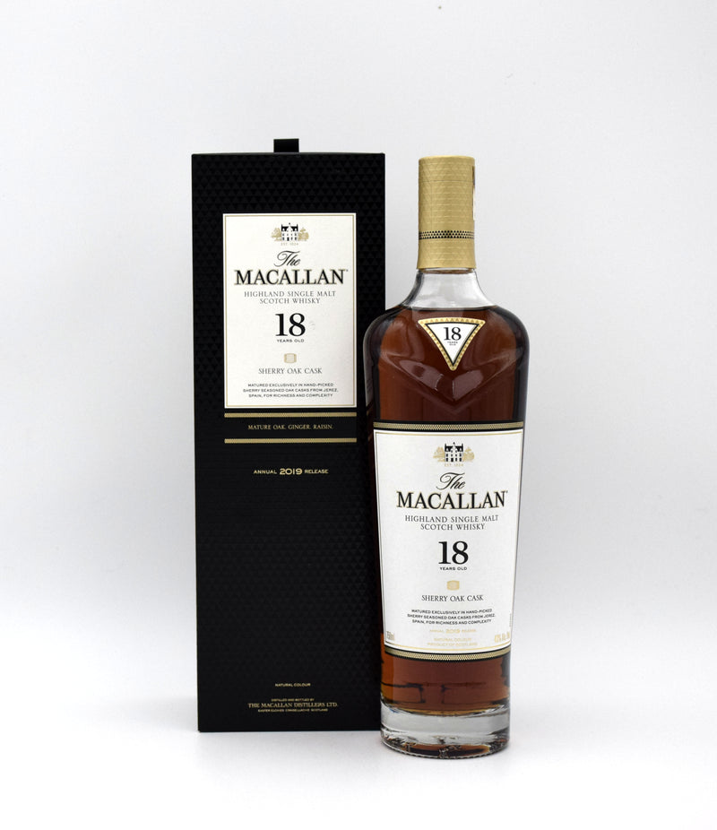 Macallan 18 Year Sherry Oak Scotch Whisky (2019 Release) – FineLiquors