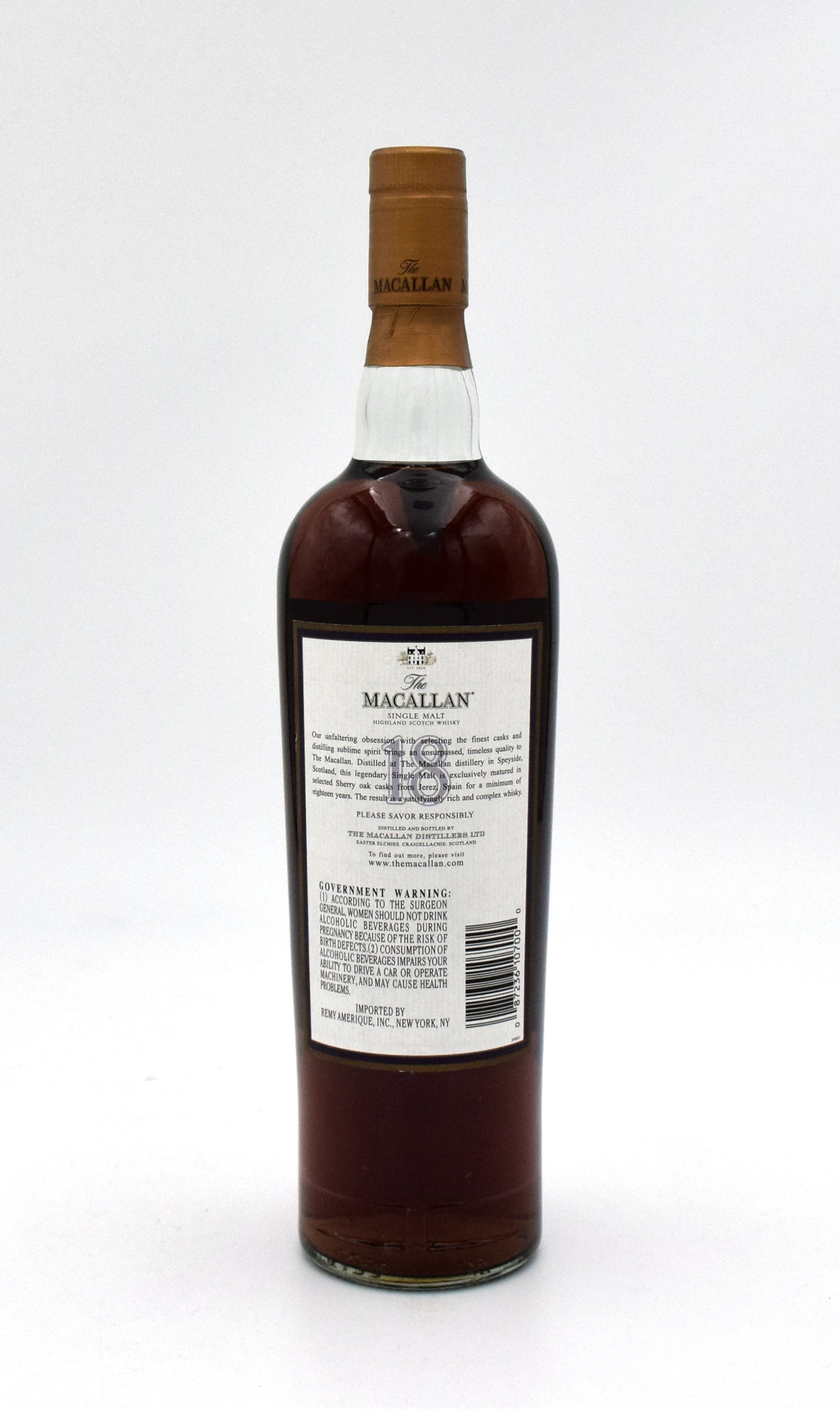 Macallan 18 Year Sherry Oak Scotch Whisky (Distilled in 1987
