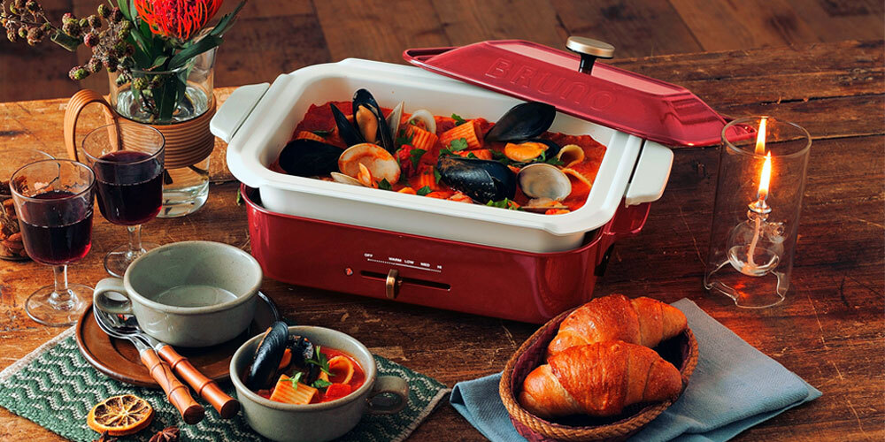 コンパクトホットプレート セラミックコート鍋セット ホワイトの通販