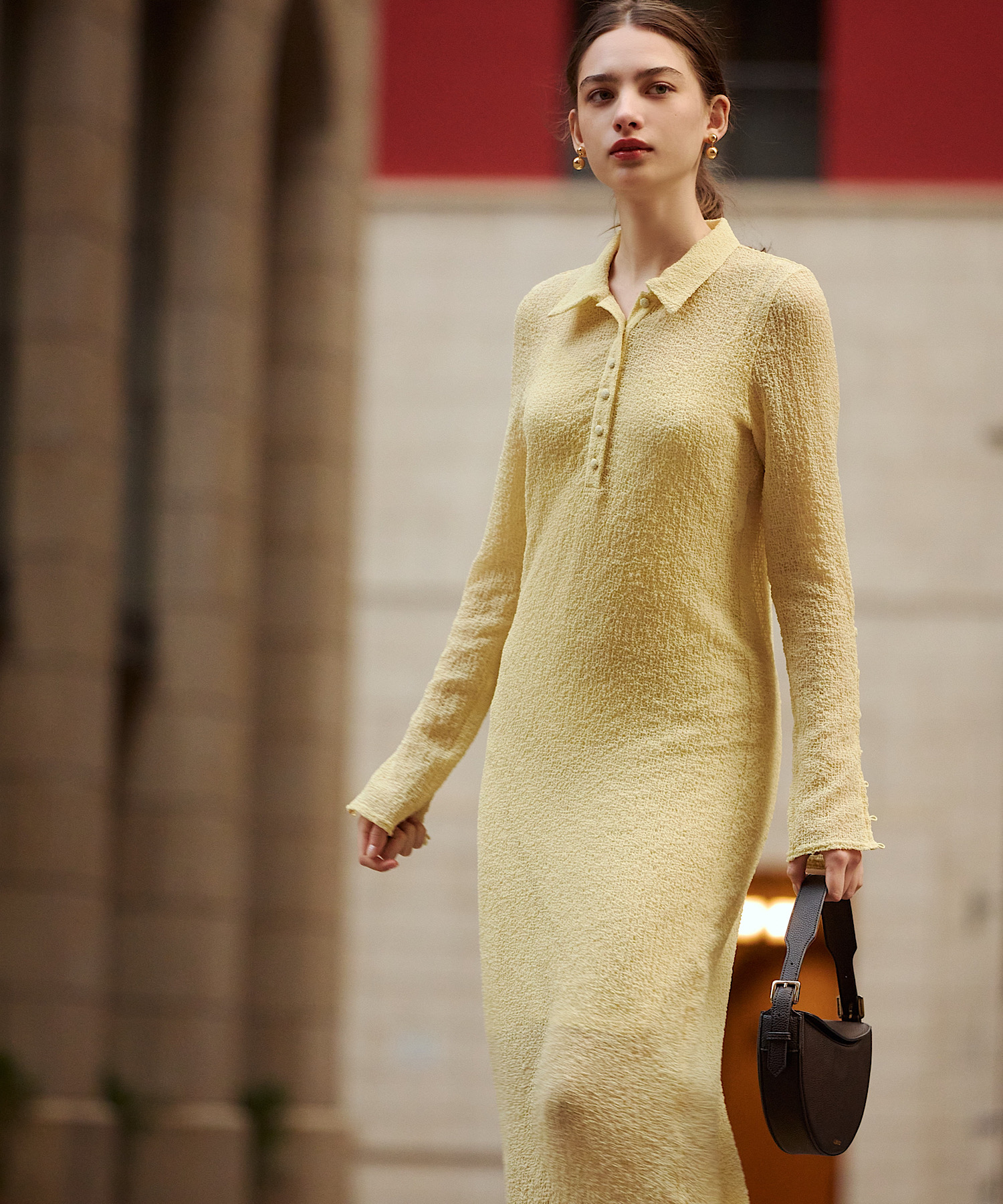 Aimeine エメインバックオープンフリルドッキングワンピース