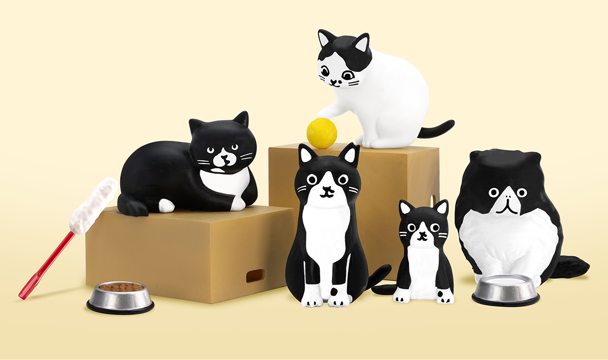 イラストレーター・さかざきちはる氏が描いた“白黒ねこ”たちが