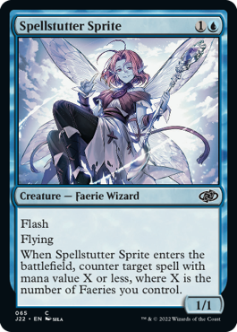 Foil】《呪文づまりのスプライト/Spellstutter Sprite》(FNM)[流星