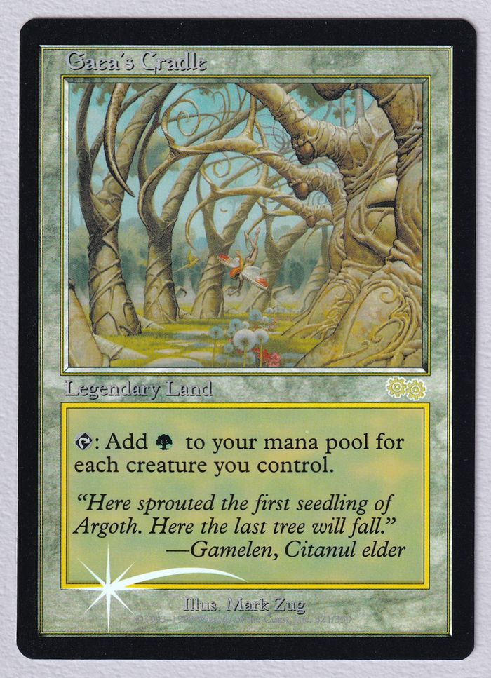 Foil】《ガイアの揺籃の地/Gaea's Cradle》(ジャッジ褒賞)[USG-P] 土地