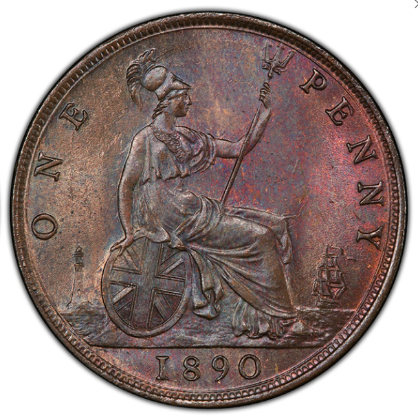1839年 イギリス ペニー銅貨 プルーフ ヴィクトリア ヤングヘッド PCGS