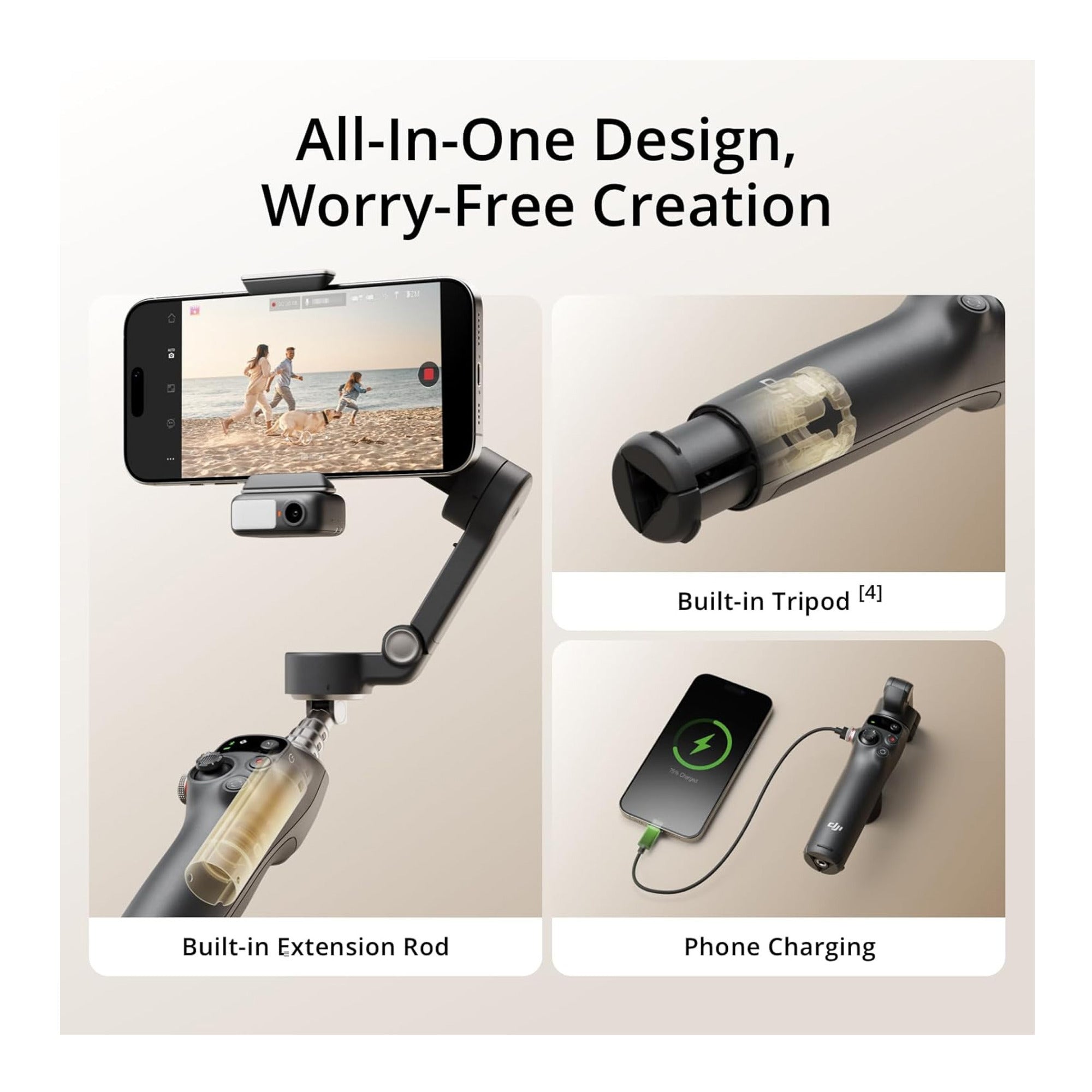 DJI Osmo Mobile 7P Gimbal with 7th Gen Stabilization with DJI Mic