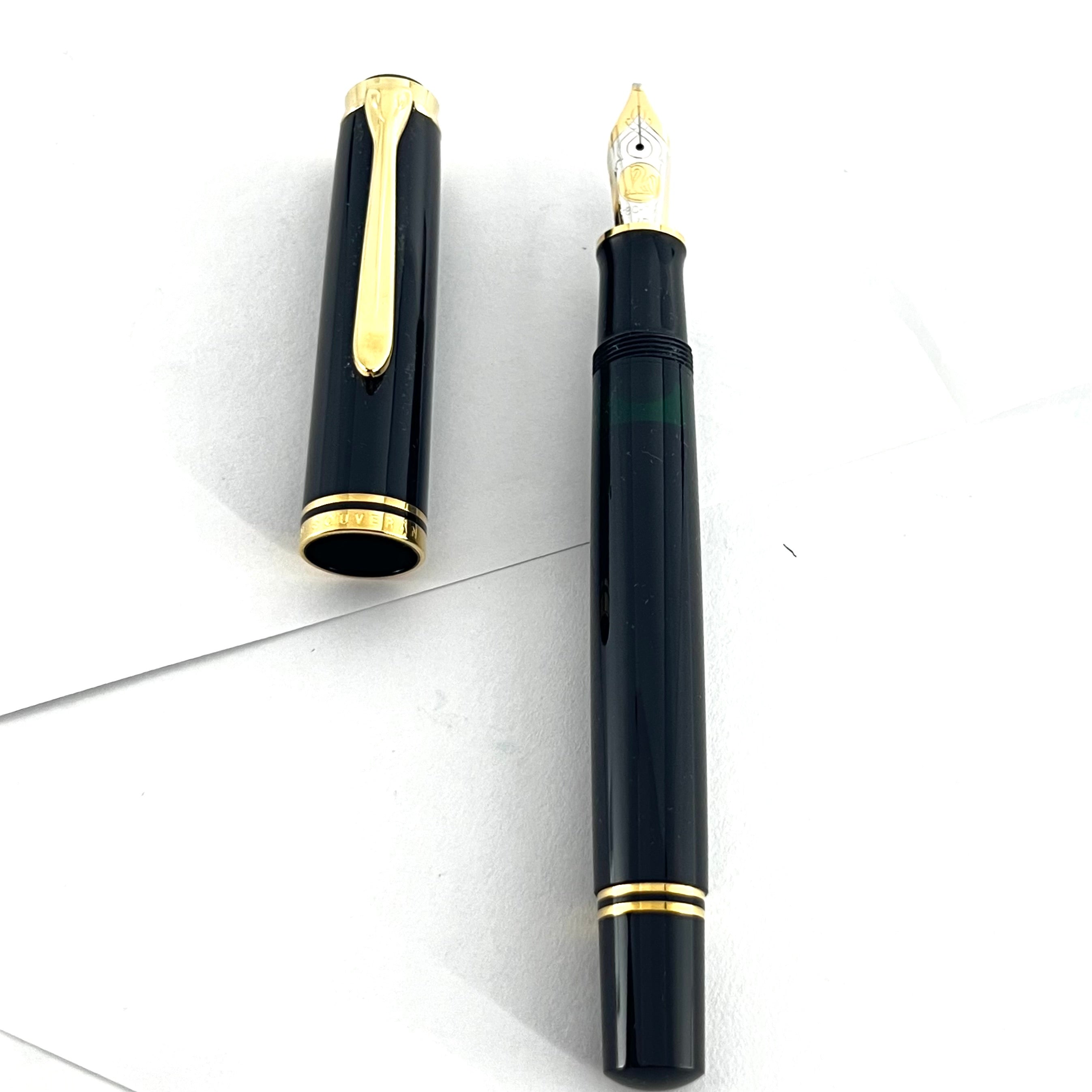 Pelikan M800 Black Fountain Pen -ITALIC BROAD NIB – Fountain Pen