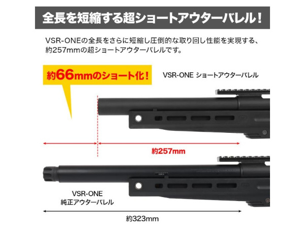 LAYLAX・PSS: VSR-ONE ショートアウターバレル & インナーバレル120mm