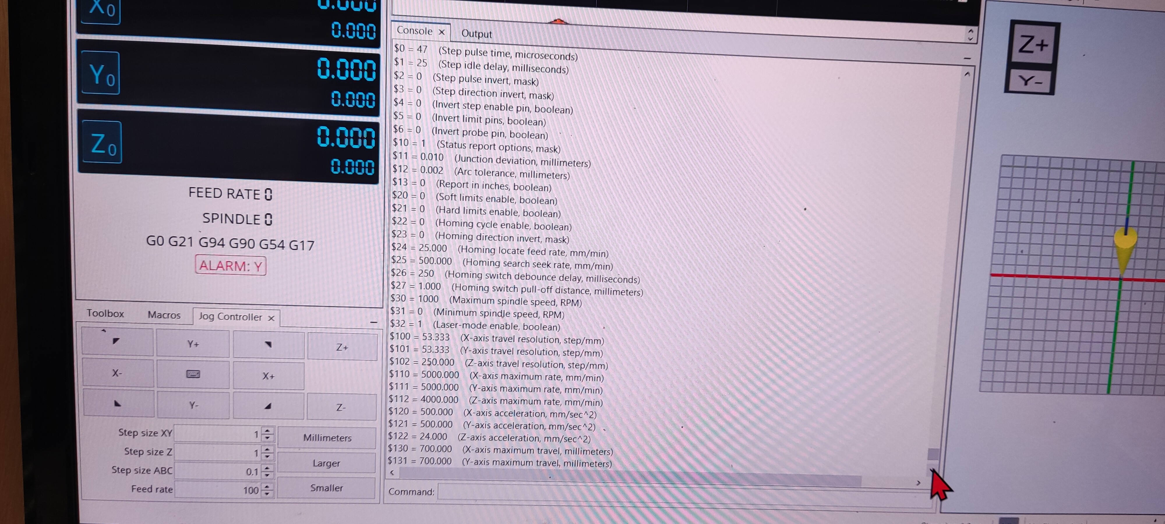 UGS y-alarm. Please help - CNC Routers - Maker Forums