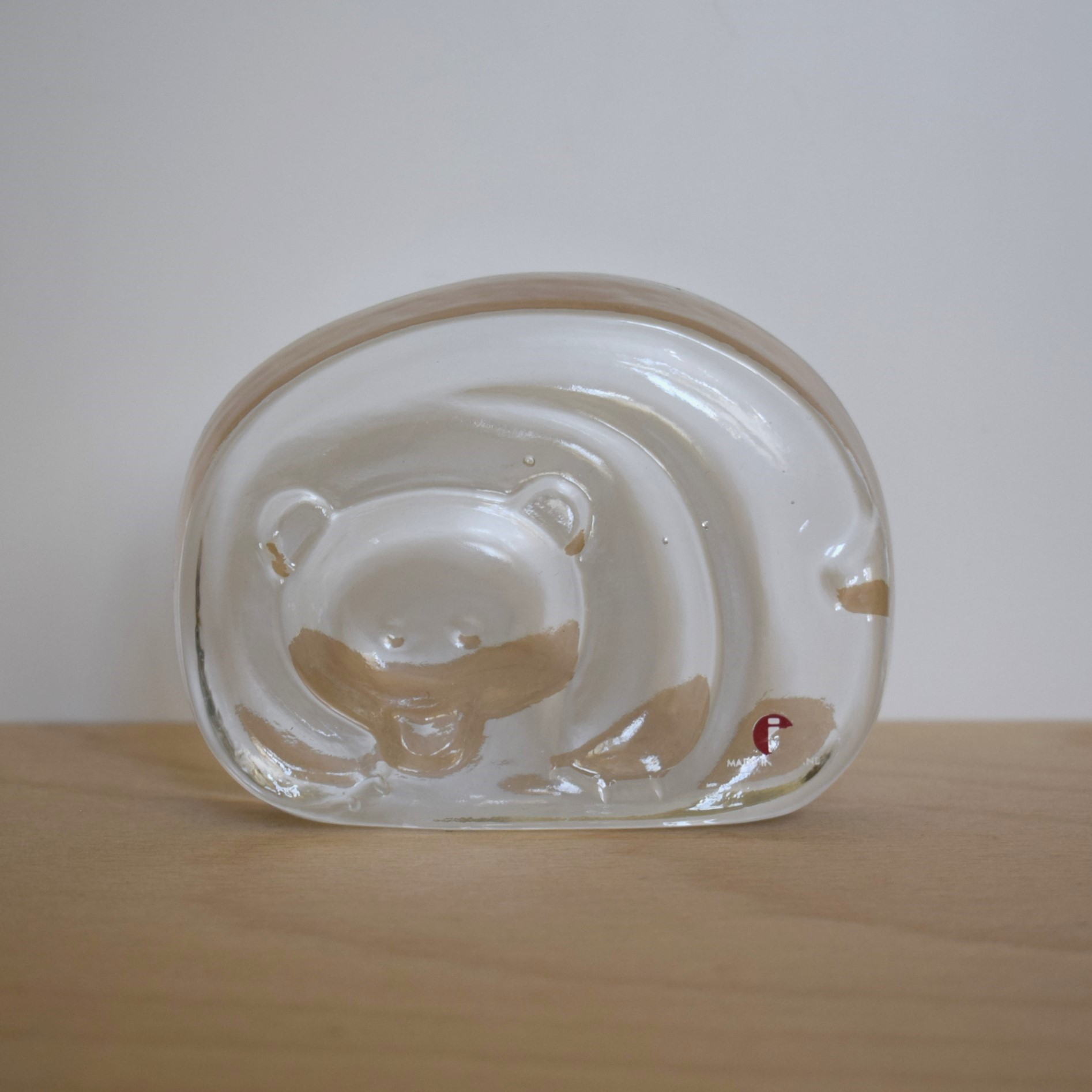 2個セット イッタラ ヨルマ・ヴェンノラ クマと鳥のガラスのオブジェ 2