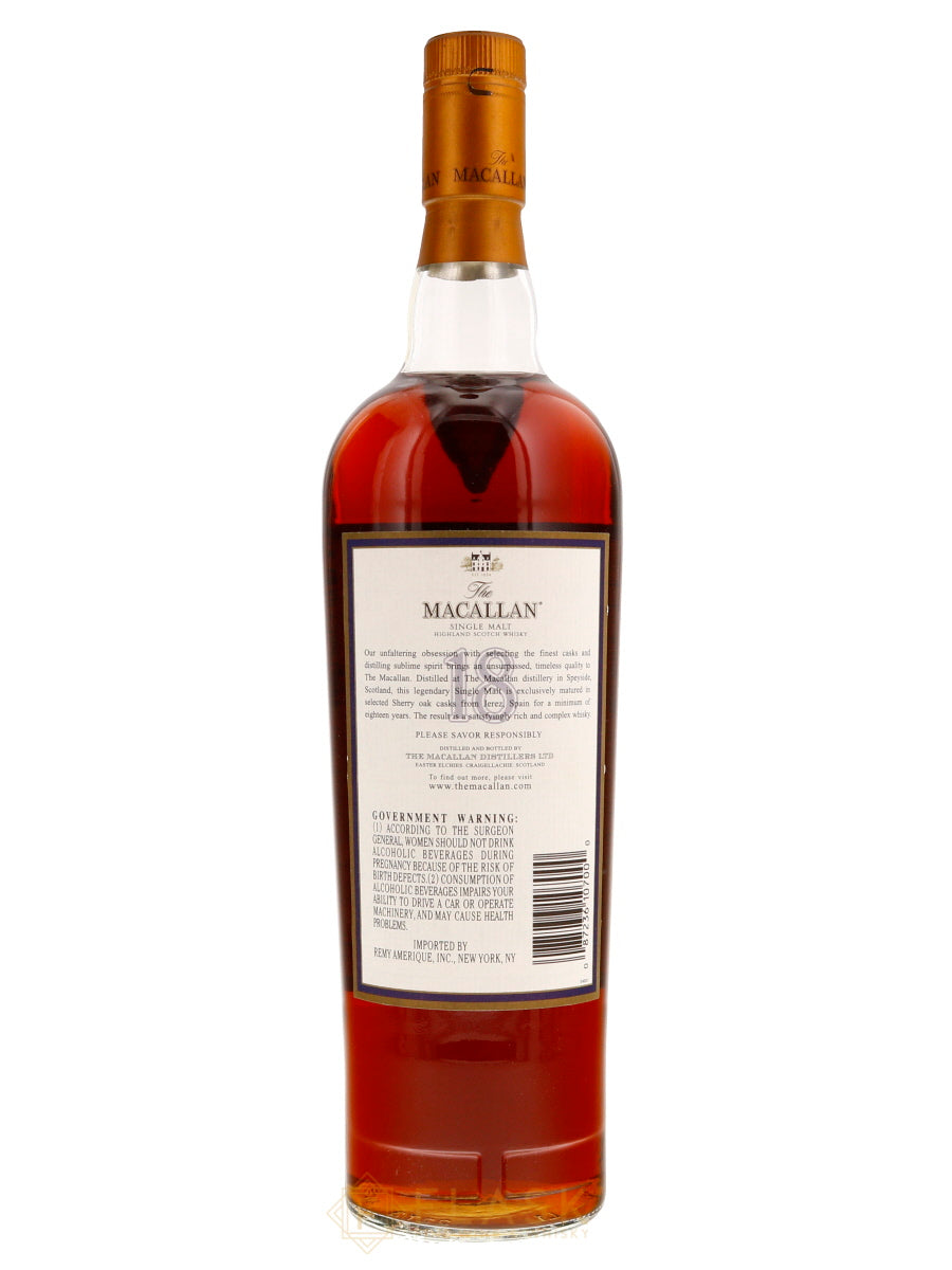 Buy Macallan 18 Year Old Sherry Oak Single Malt 1986 750ml Bottle