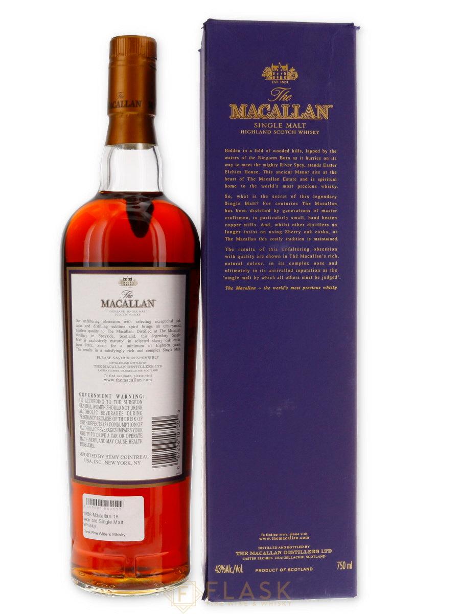Buy Macallan 18 Year Old Single Malt 1988 [Matte Box] | Flask Wines