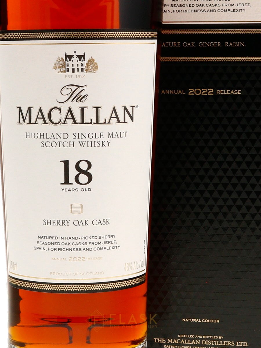 Buy Macallan 18 Year Sherry Oak 2022 [With Box] | Flask Wines