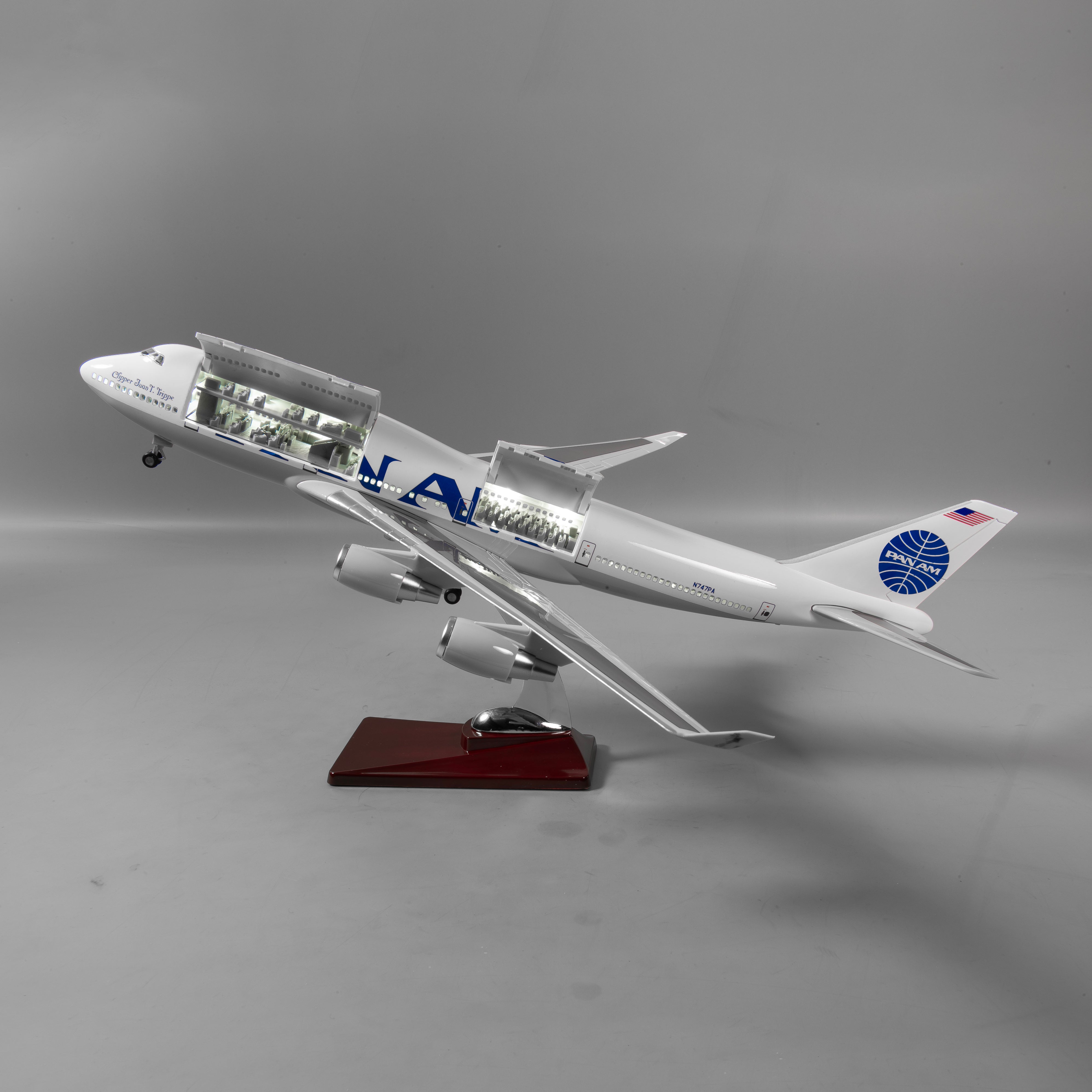 PAN AM】ボーイング747 モデル 1/150 静的航空機モデル 47 センチ