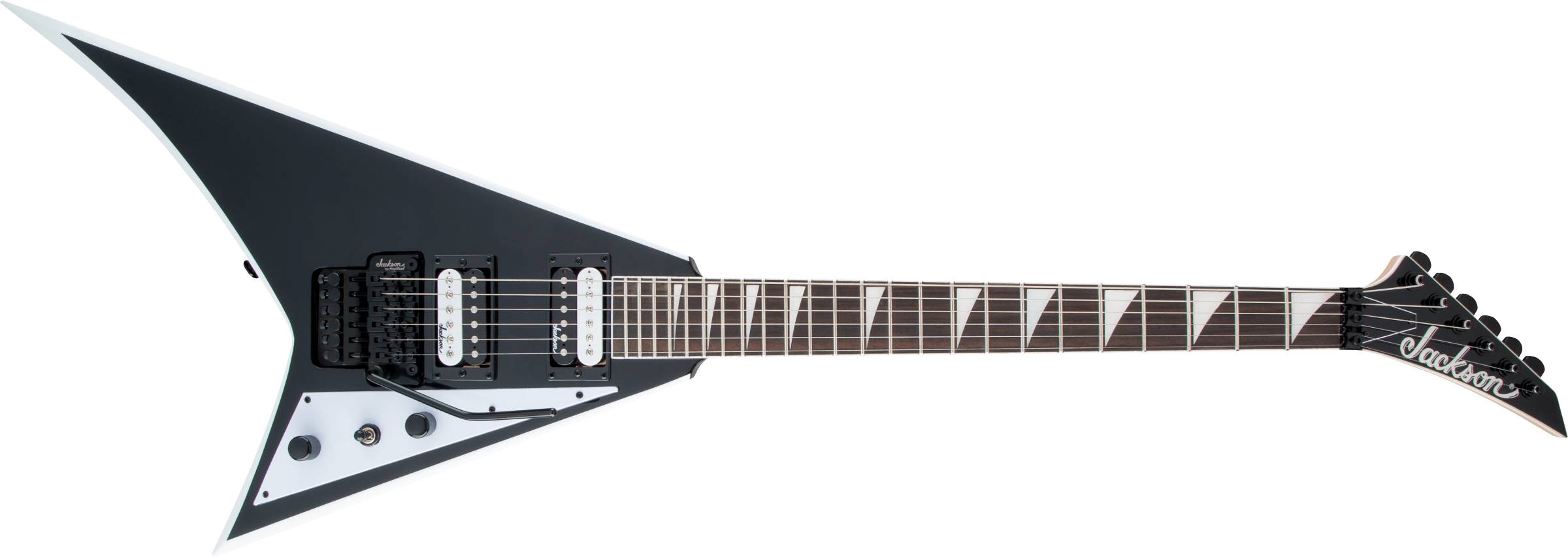 JS Series Rhoads JS32, Amaranth Fingerboard, Black with White Bevels
