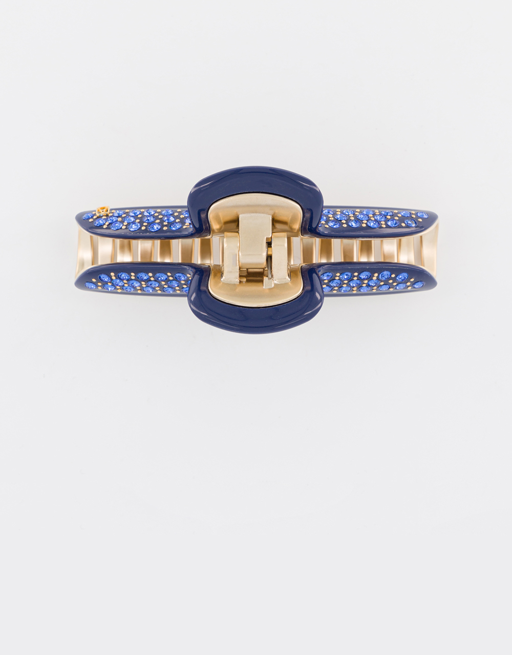 Alexandre de Paris large navy-blue jewel hair clip Pince Vendôme