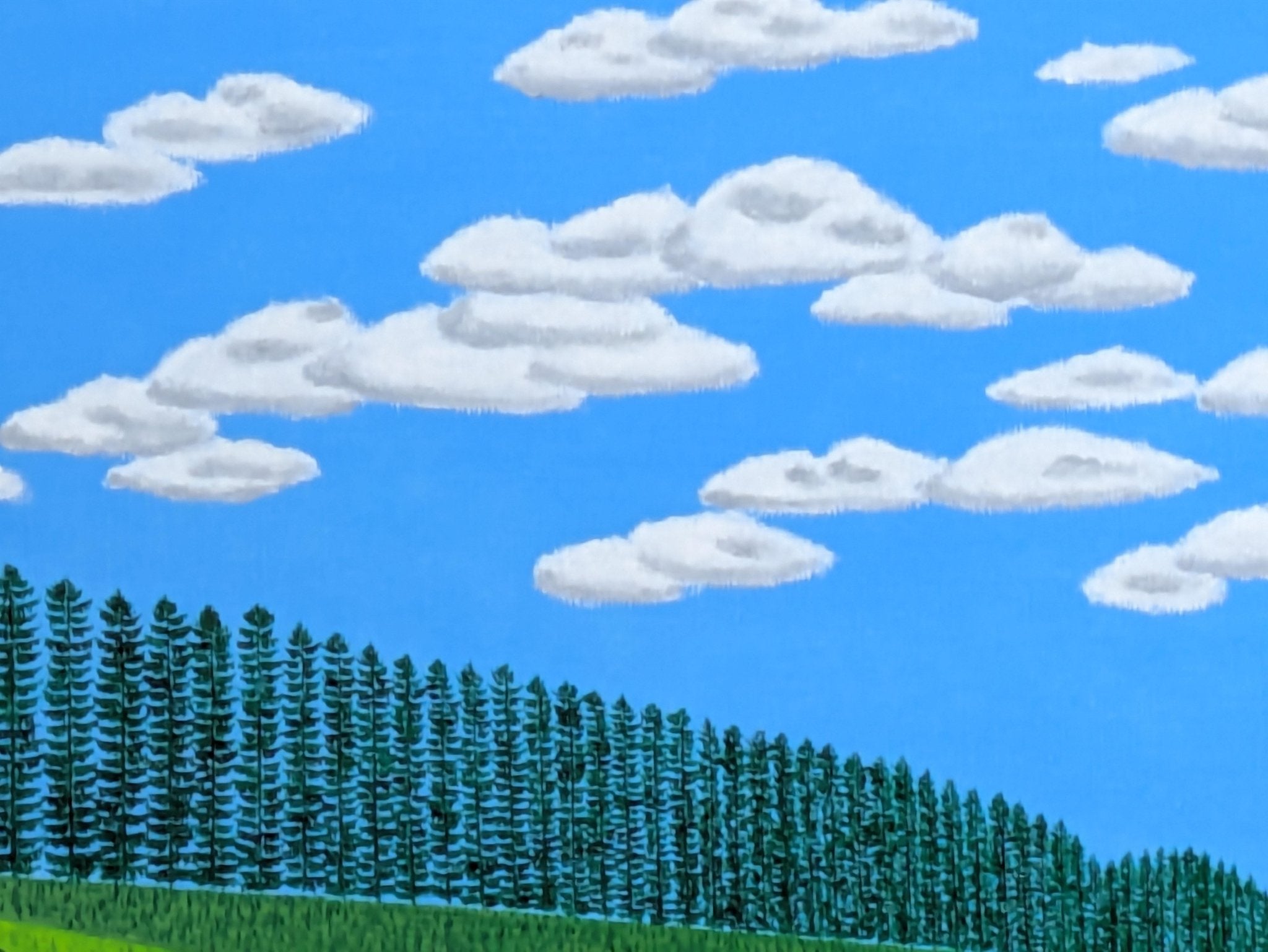 ☆夏の美瑛マイルドセブンの丘・肉筆油彩画・F6キャンバス ☆美瑛