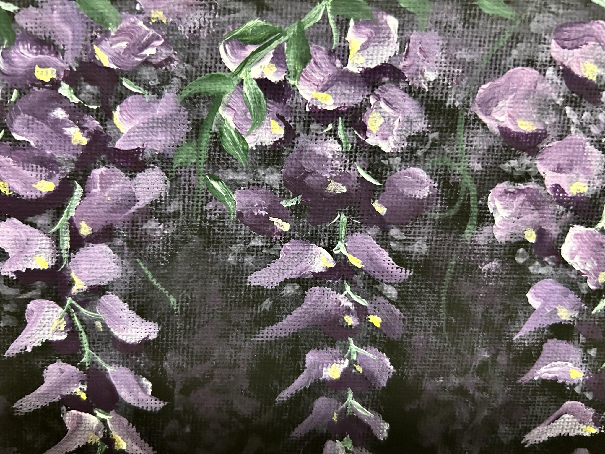 花柄アクリル絵画 藤の花 藤 藤の絵 藤柄 テクスチャーアート