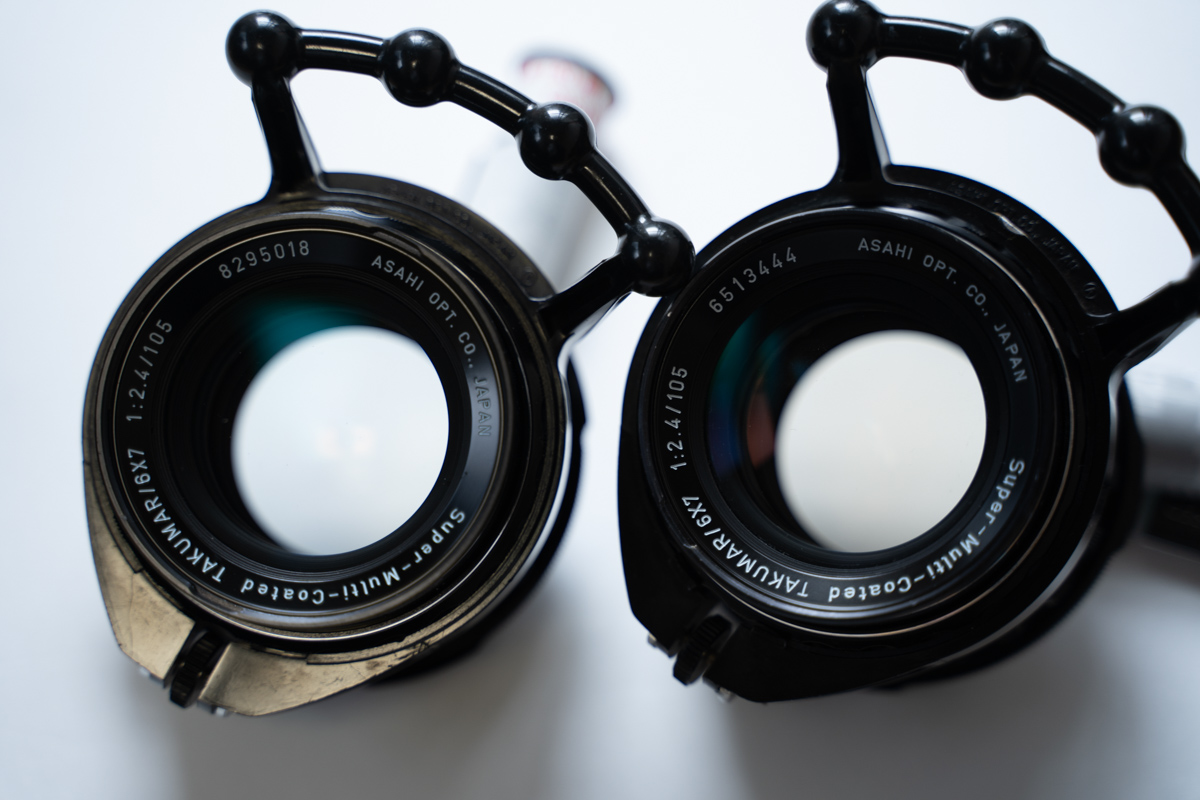 Pentax67 105mm F2.4の黄変の太陽光（紫外線）で除去にチャレンジ