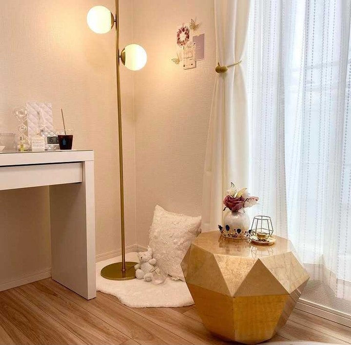 Francfranc サイドテーブル ダイヤモンド型 ゴールド お部屋の