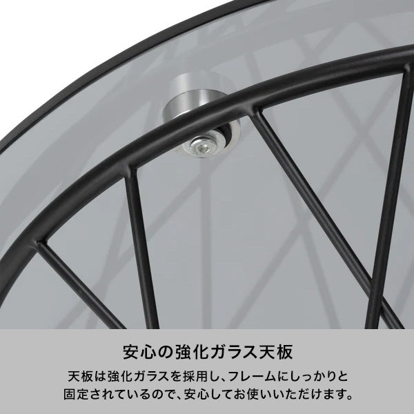 マーリア サイドテーブル ブラック×ホワイト （φ500） | Francfranc