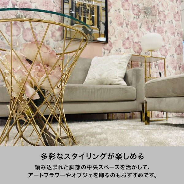 マーリア サイドテーブル クリア×ブラック φ500 | Francfranc（フラン