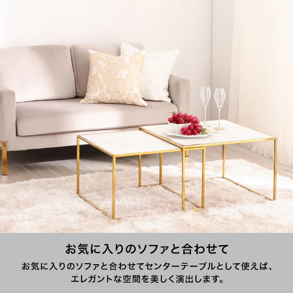 レーヌ ネストテーブル L マーブル×ゴールド | Francfranc（フラン