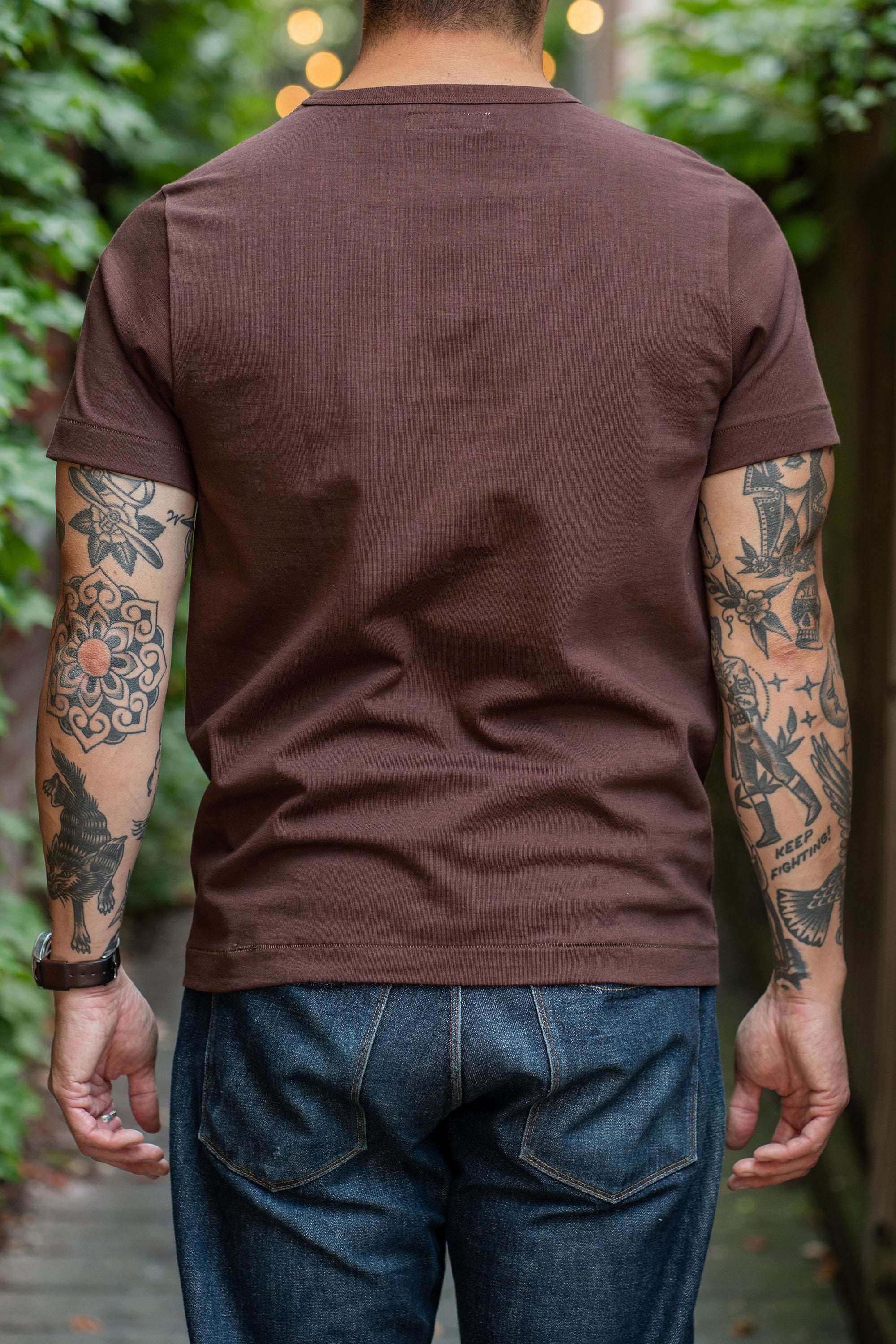 Merz b. Schwanen 215 Classic Crew Neck T-Shirt - Coffee - Franklin