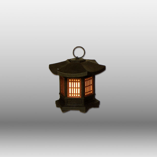 吊り灯籠 高32cm 時代 庭道具 鉄製(LC622)