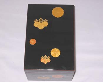 木製茶箱 水鳥絵桐香合 竹とトンボの絵柄 ま 【公式通販】