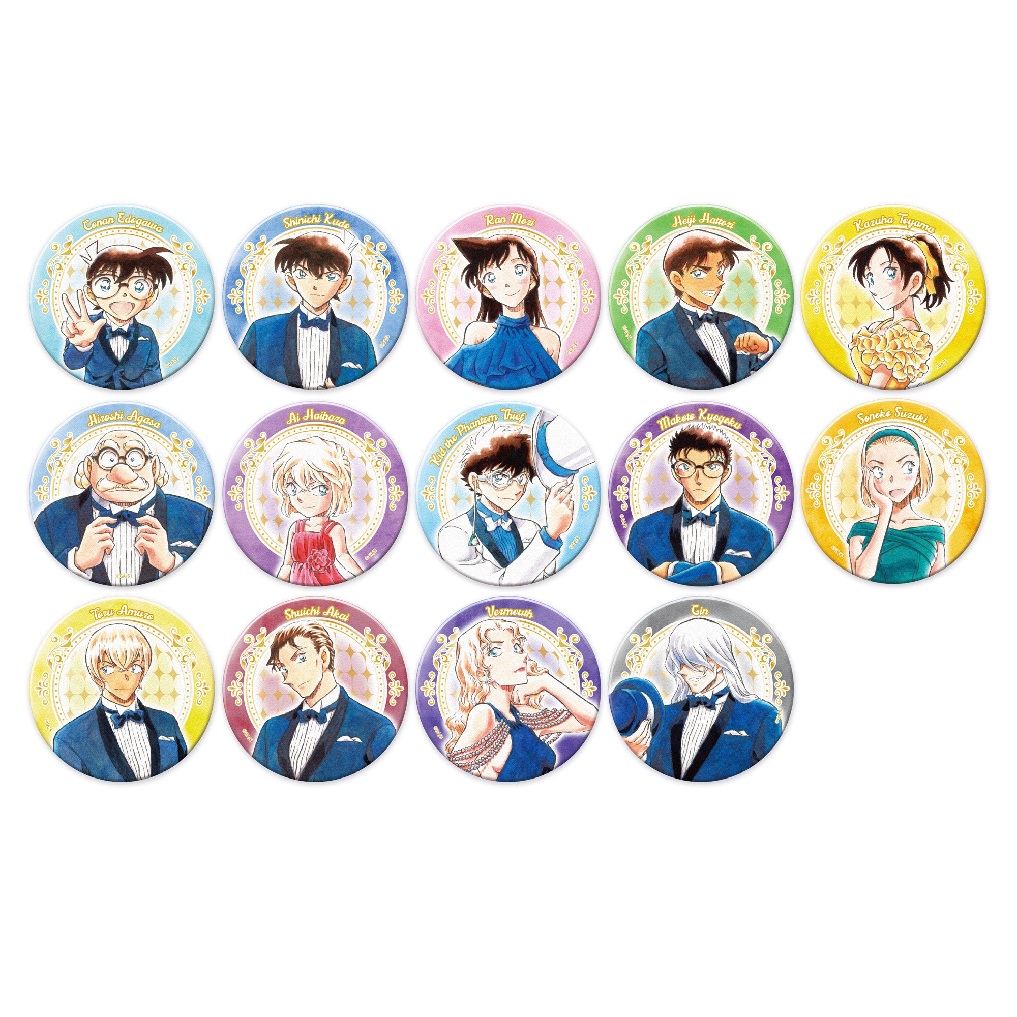 名探偵コナン連載30周年記念カフェ限定 スクエアバッジAB 全種