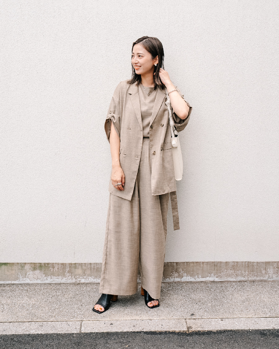 セットアップ”は暑さが残る9月に活躍！大人っぽい配色が素敵な