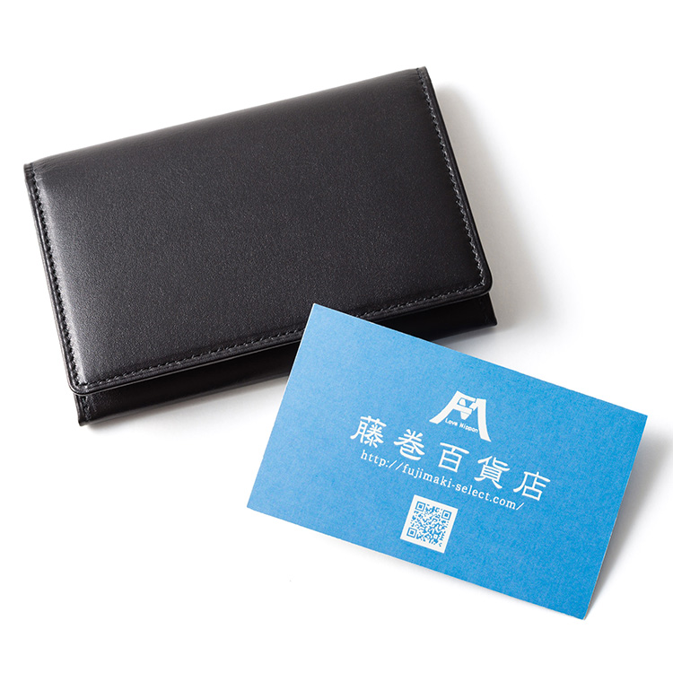 二宮五郎商店】ボリスモリーニカーフシュリンク 風琴マチ名刺入れ