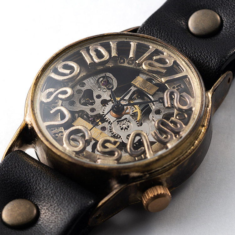 ArtyArty】クラフト時計／NABE「手巻き機械式スケルトン腕時計 BHW-064
