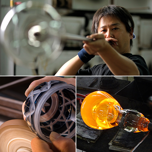 薩摩びーどろ工芸】薩摩黒切子 オールド（二重矢来）／藤巻百貨店限定