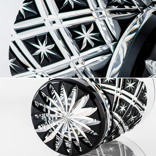 薩摩びーどろ工芸】薩摩黒切子 オールド（二重矢来）／藤巻百貨店限定