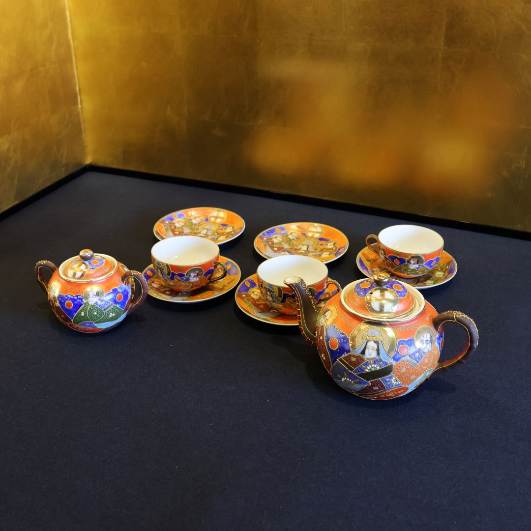 骨董品 古薩摩焼 京薩摩 金襴手観音羅漢図