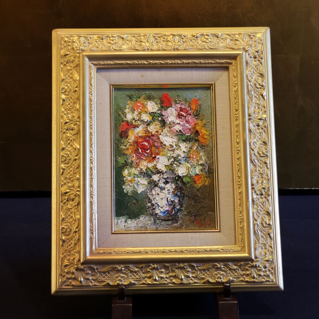 専用・絵画・額縁・油絵・渡部 ひでき・薔薇・F 4号・美術品