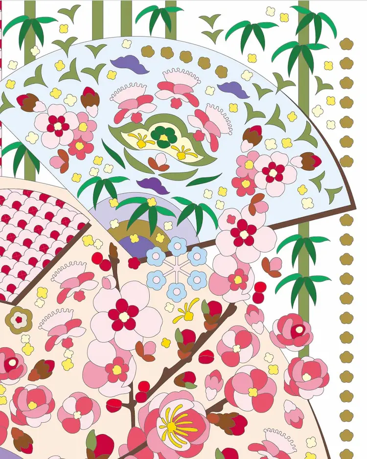 五角塗板・花暦シリーズ(布絵) 五角塗板・花暦シリーズ(布絵)