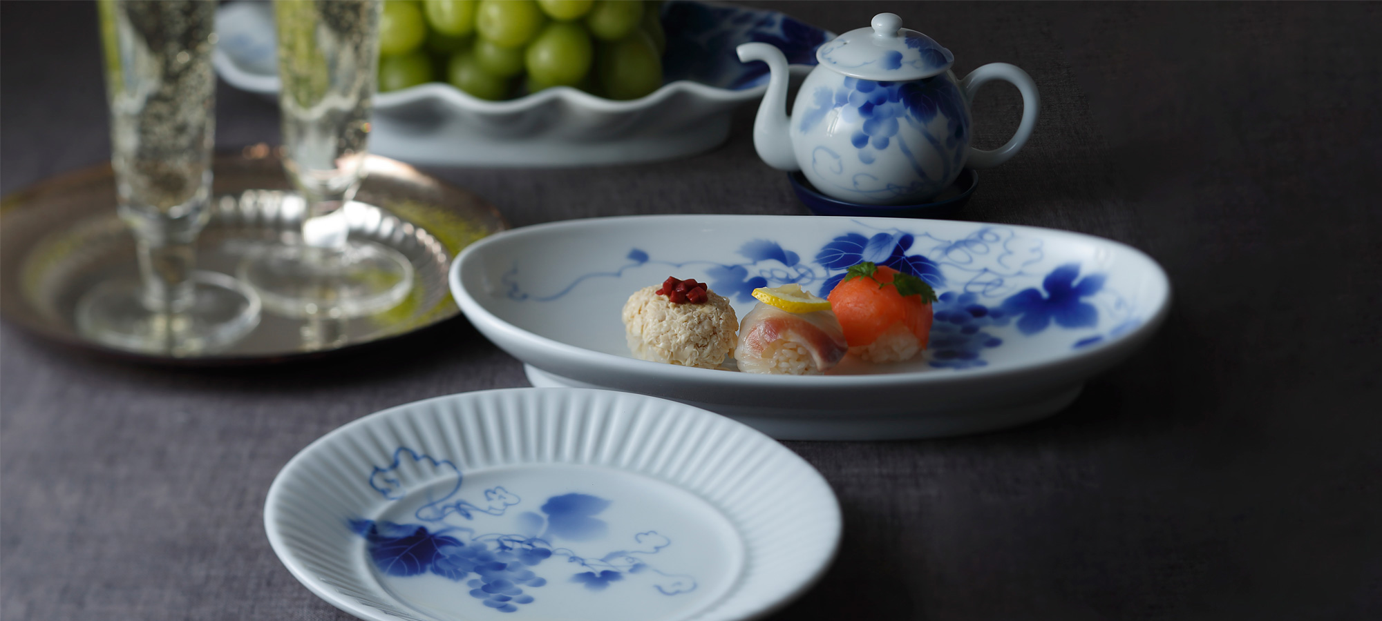 時代 深川製 染付三ツ盃 木箱付 直径11.6/9.6/7.9㎝ 時代 深川製 染付