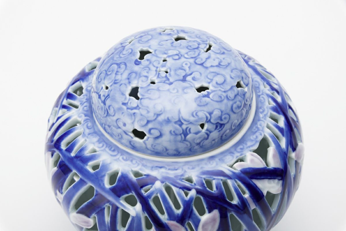 深川製 蘭彫刻 香炉 共箱 蘭彫刻 香炉 | 有田焼 深川製磁｜