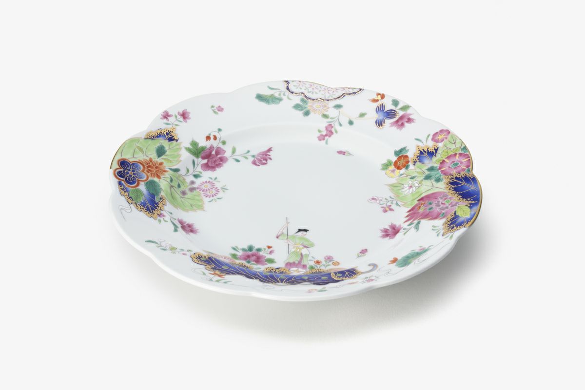 深川製磁 染錦菊鳳凰 飾皿 飾り皿 深鉢 盛皿 サラダボウル 鉢 盛鉢 金彩