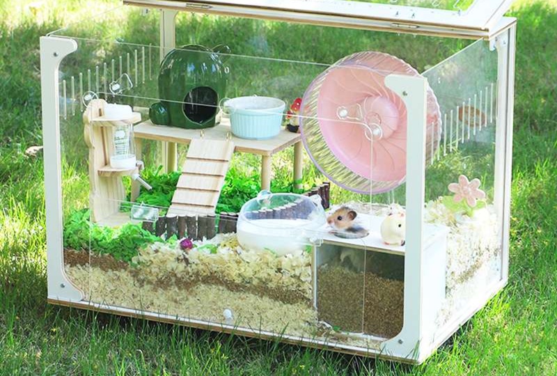 ハムスターケージ 透明ハムスター豪華別荘ケージ アクリル|ハムスター