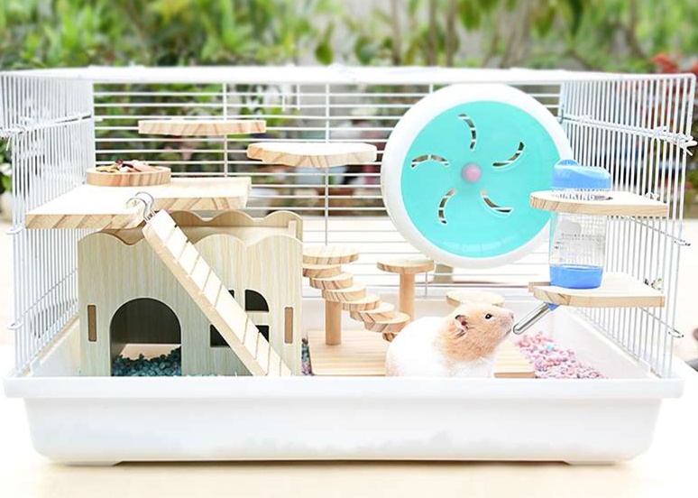 ハムスターケージ ハムスターの豪華三階建て住宅 木製|ハムスター