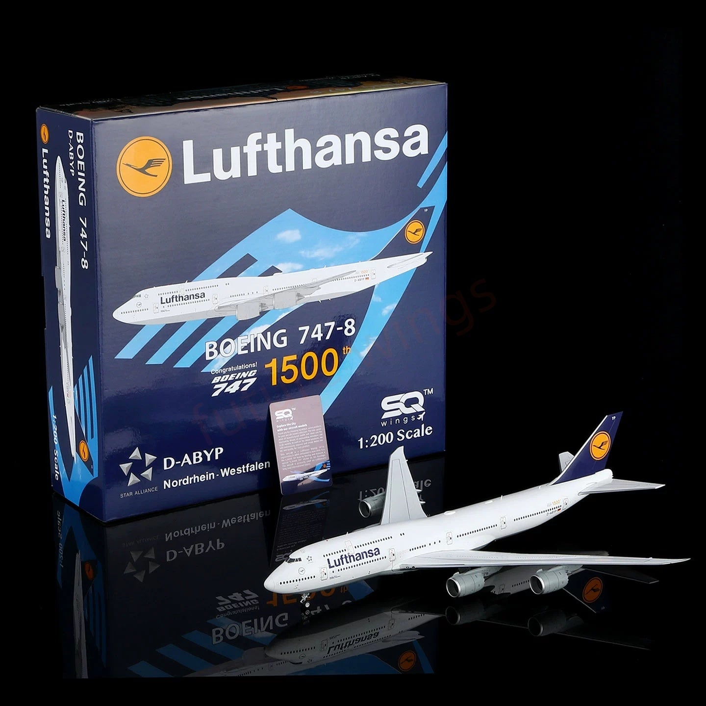 1:200 SQ Wings Lufthansa Airlines B747-8 D-ABYP Diecast Aircraft