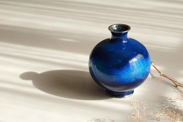 古玩 竹梅図七宝花瓶 古玩 竹梅図七宝花瓶