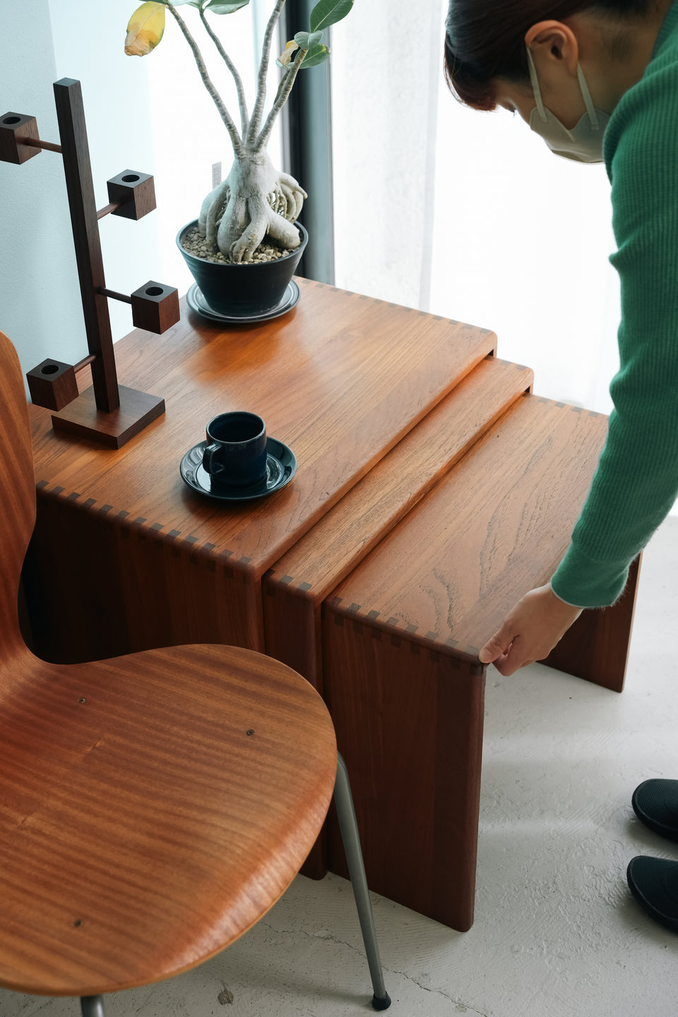 デンマークヴィンテージ ネストテーブル チーク材 北欧家具/Danish