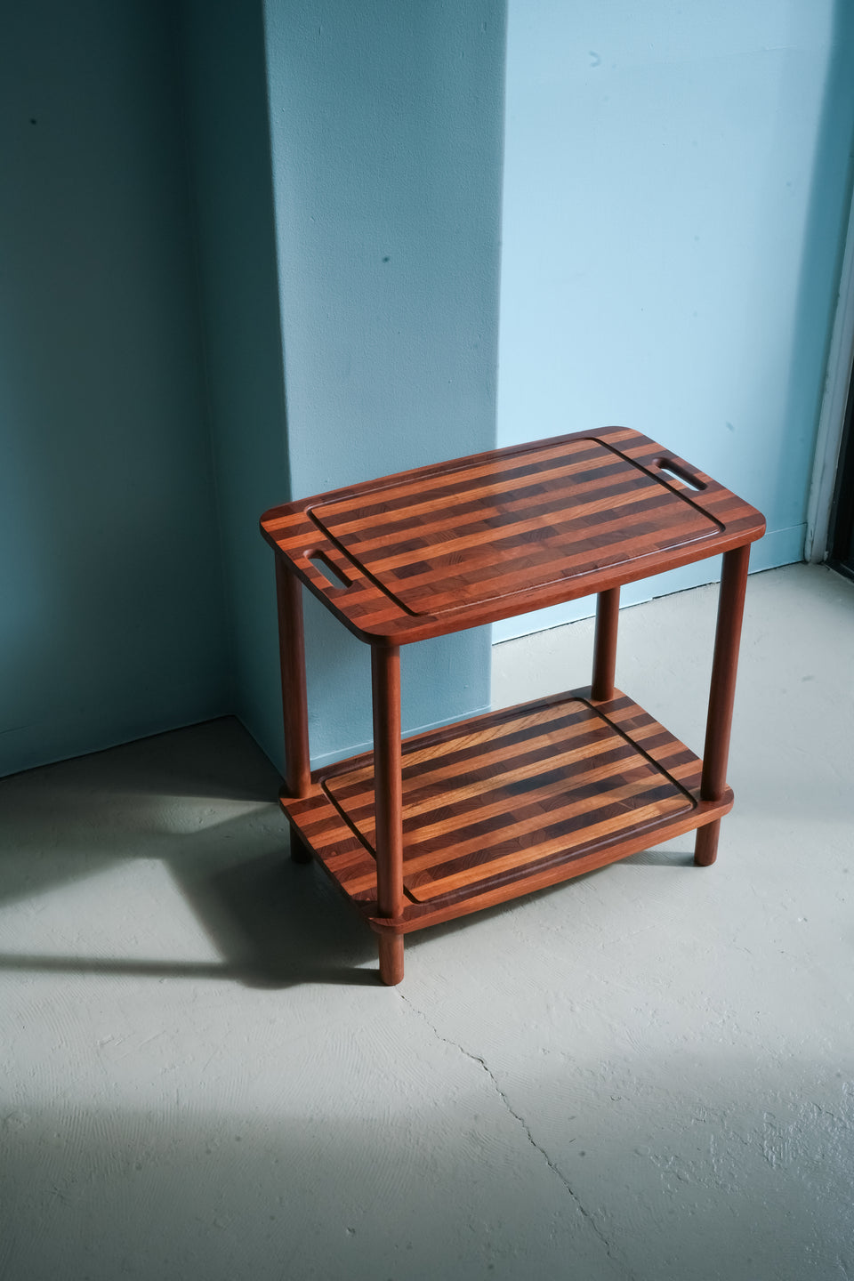 デンマークヴィンテージ サイドテーブル シェルフ チーク材 北欧家具